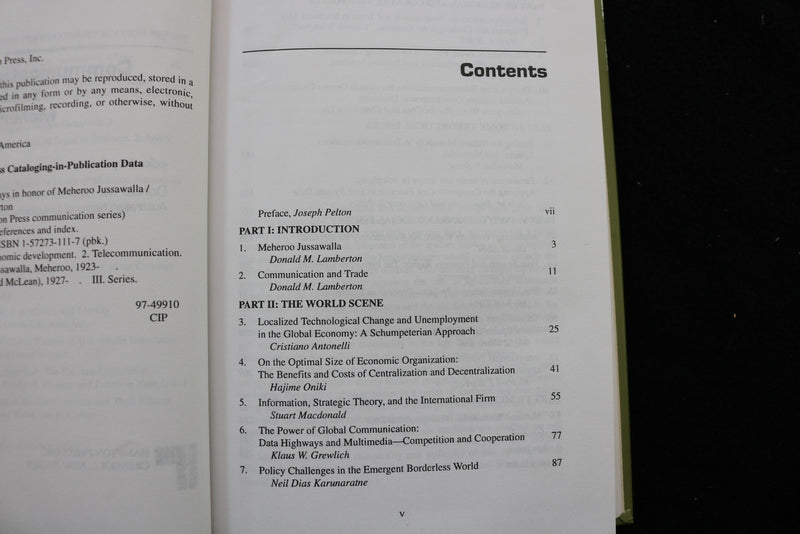 1998 COMMUNICATION & TRADE ESSAYS HONOR MEHEROO JUSSAWALLA HARDCOVER - KD 9766