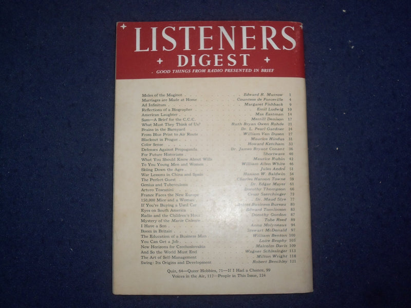 1939 FEB LISTENERS DIGEST MAGAZINE - ISSUE #1 - ARTURO TOSCANNINI COVER - J 9793