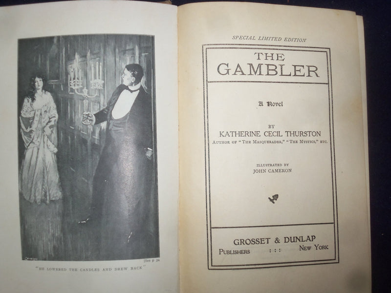 1905 THE GAMBLER HARDCOVER BOOK BY KATHERINE CECIL THURSTON - KD 9045