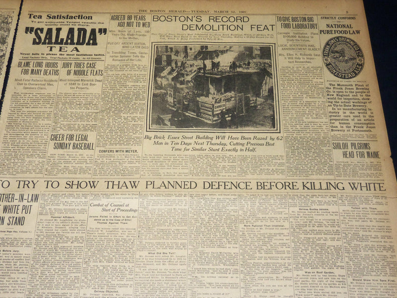 1907 MARCH 12 THE BOSTON HERALD-ADOPTED SON & COUSIN JOIN SON EDDY SUIT - BH 385