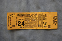1969 METROPOLITAN OPERA UNUSED TICKETS - LOT OF 5 - K 3141