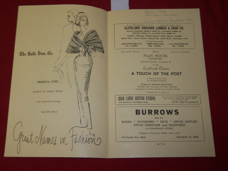 1955-1960 CLEVELAND PLAYHOUSE PROGRAM LOT OF 4 - DOM DELUISE - O 1098F