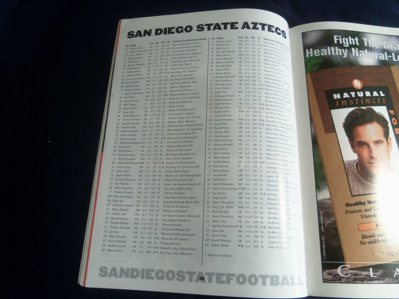 2001 SEP 29 FOOTBALL PROGRAM - SAN DIEGO STATE UNIVERSITY VS AIR FORCE- SP 1218X