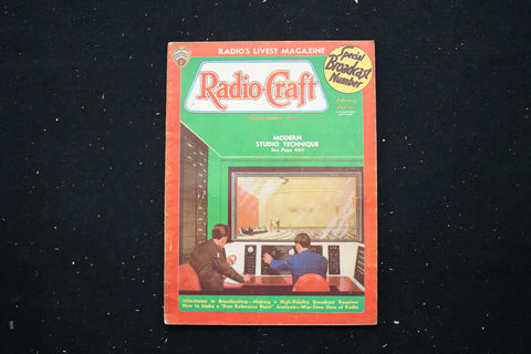 1936 FEBRUARY RADIO-CRAFT MAGAZINE - MODERN STUDIO TECHNIQUE COVER - E 11183