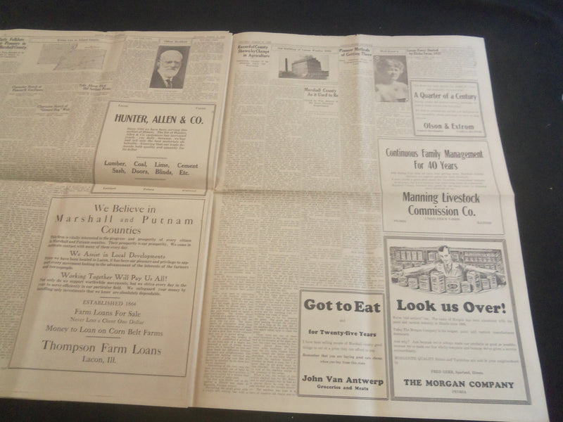 1928 AUG 9 LACON HOME JOURNAL NEWSPAPER - MARSHALL CENTENNIAL EDITION - NP 5759