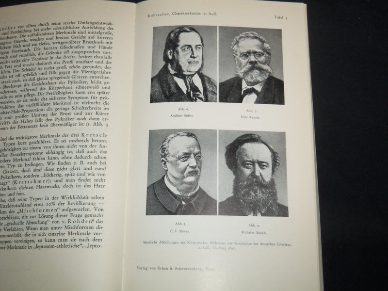 1956 KLEINE CHARAKTERKUNDE GERMAN BOOK BY DR. H. ROHRACHER - KD 5633V