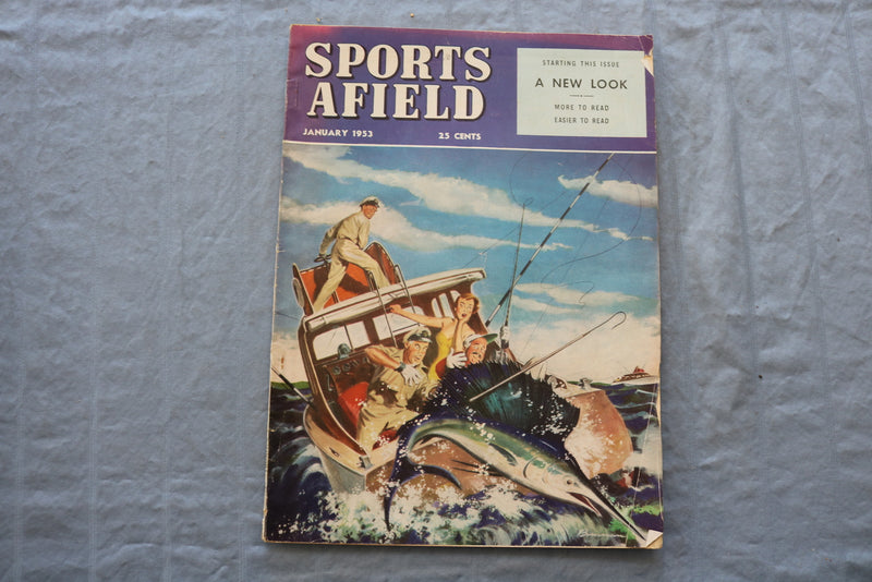 1953 JANUARY SPORTS AFIELD MAGAZINE - A NEW LOOK-EASIER TO READ COVER - SP 6175F