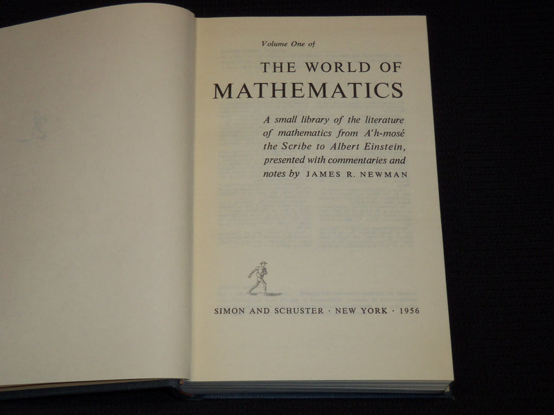 1956 THE WORLD OF MATHEMATICS BY JAMES R. NEWMAN VOLUME SET OF 4 - KD 4669K