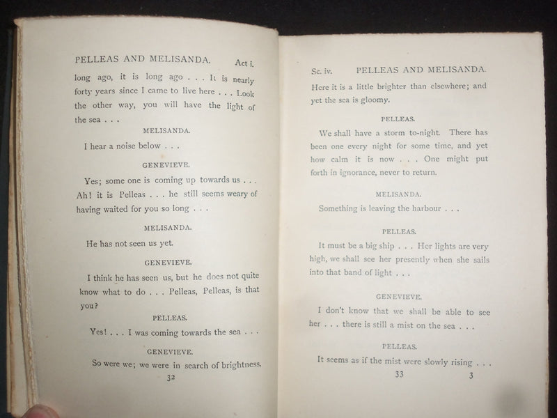 1914 PELLEAS AND MELISANDA, AND THE SIGHTLESS HARDCOVER BOOK BY - KD 9216
