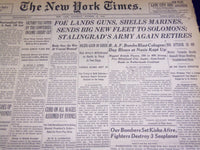 1942 OCTOBER 17 NEW YORK TIMES - FOE LANDS GUNS, SHELLS MARINES - NT 946