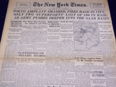 1944 NOVEMBER 25 NEW YORK TIMES - 3D ARMY DEEPER INTO SAAR - NT 2815