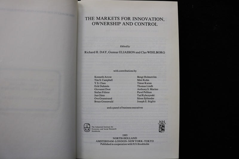 1993 THE MARKETS FOR INNOVATION, OWNERSHIP AND CONTROL - HARDCOVER - KD 9739