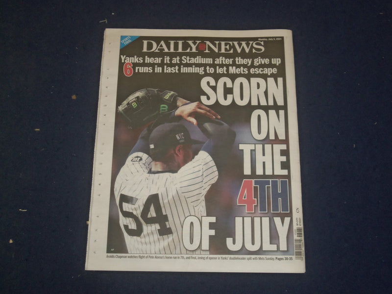 2021 JULY 5 NEW YORK DAILY NEWS NEWSPAPER - JOEY CHESTNUT EATS 76 HOT DOGS