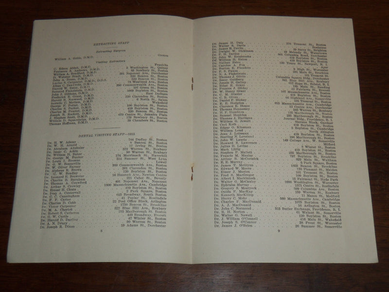 1916 FORSYTH DENTAL INFIRMARY FOR CHILDREN FIRST ANNUAL REPORT - K 1211