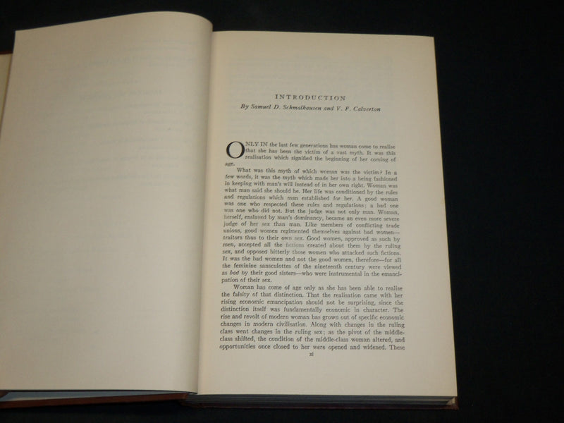 1931 WOMAN'S COMING OF AGE HARDCOVER BOOK BY SCHMALHAUSEN & CALVERTON - KD 2767F