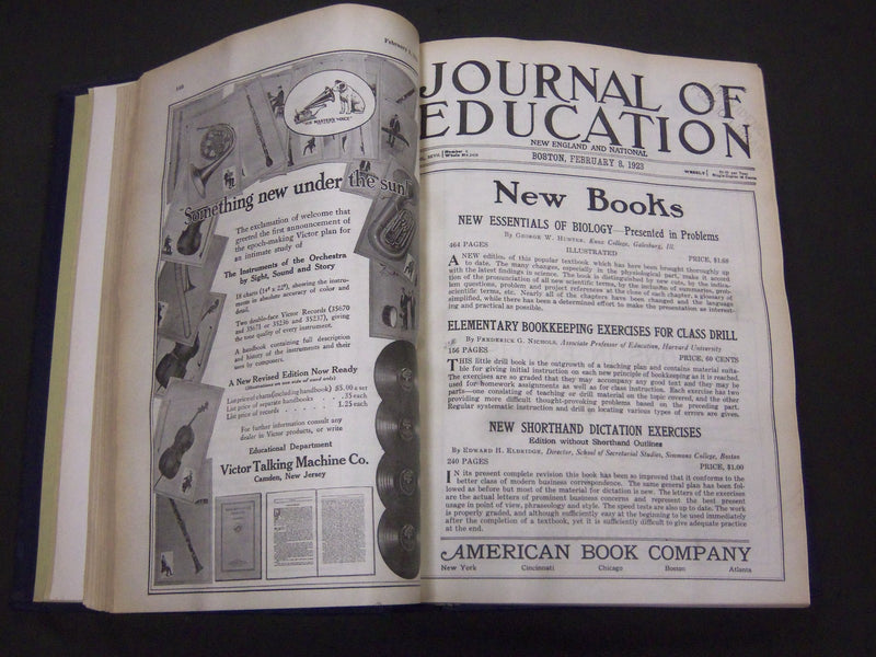 1923 JANUARY-DECEMBER JOURNAL OF EDUCATION BOUND VOLUME - COMPLETE YEAR - R 933
