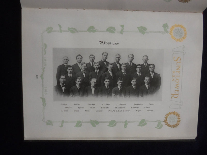 1915 THE SUNFLOWER KANSAS STATE NORMAL SCHOOL YEARBOOK - EMPORIA, KS - YB 3117