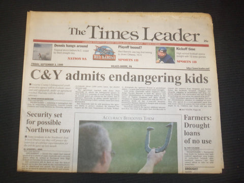 1999 SEPTEMBER 3 WILKES-BARRE TIMES LEADER -C&Y ADMITS ENDANGERING KIDS- NP 7462