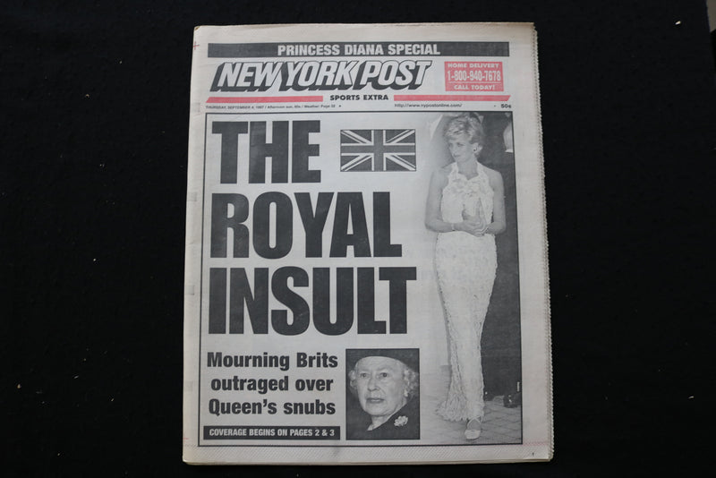 1997 SEPTEMBER 4 NEW YORK POST NEWSPAPER - THE ROYAL INSULT-QUEEN SNUBS- NP 8921