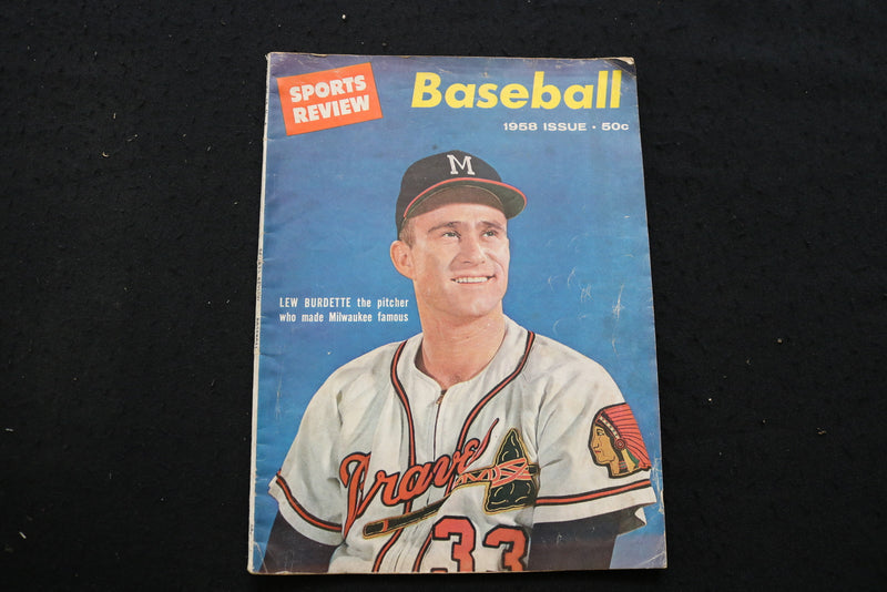 1958 SPORTS REVIEW BASEBALL MAGAZINE - LEW BURDETTE COVER - B 3455A