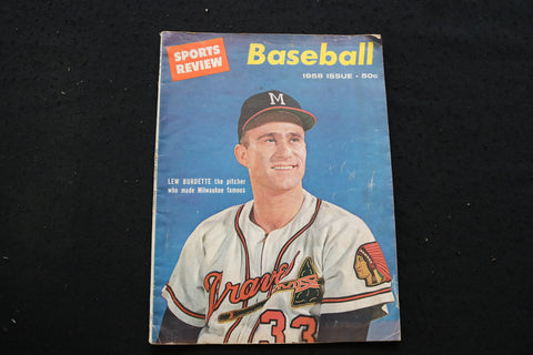 1958 SPORTS REVIEW BASEBALL MAGAZINE - LEW BURDETTE COVER - B 3455A