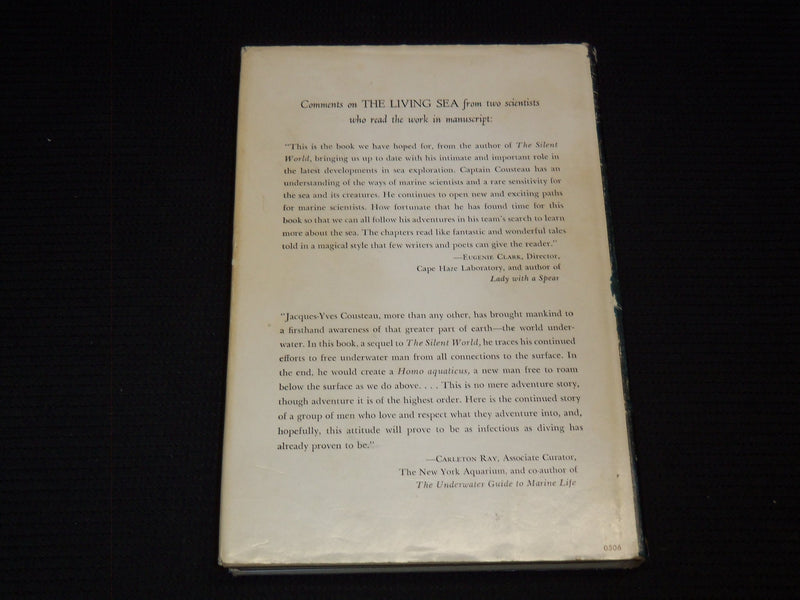 1963 THE LIVING SEA HARDCOVER BOOK BY CAPTAIN J. Y. COUSTEAU - DUGAN - KD 7745