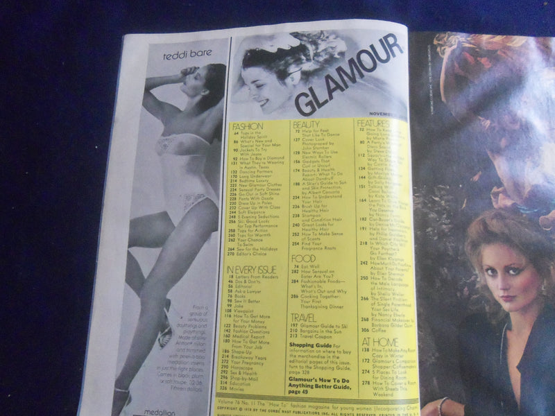 1978 NOVEMBER GLAMOUR MAGAZINE - MAARET HALINEN COVER - B 4165S