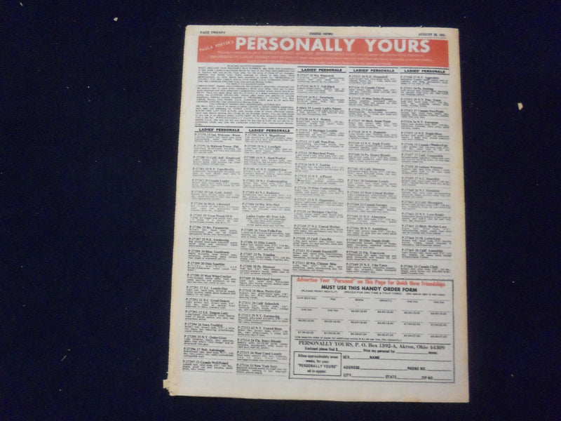 1971 AUGUST 29 INSIDE NEWS NEWSPAPER - SISTER IS MOTHER OF HIS 3 KIDS - NP 7296