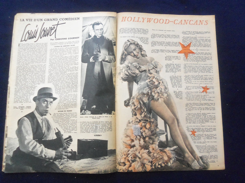 1946 NOV 5 CINEMONDE MAGAZINE -JEAN MARAIS/JOSETTE DAY- FRENCH EDITION- SP 4868C