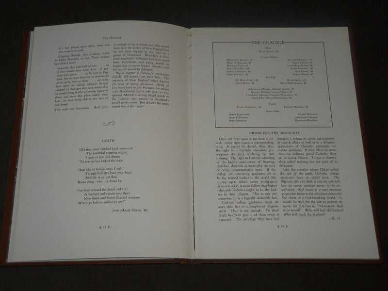1945 THE GRACKLE COLLEGE OF CHESTNUT HILL YEARBOOK - PHILADELPHIA - YB 1393