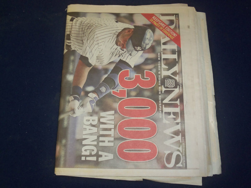 2001 JULY 10 NEW YORK DAILY NEWS NEWSPAPER - DEREK JETER GETS 3,000 HIT -NP 4226