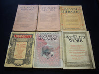 1899-1927 ATLANTIC MONTHLY & ILLUSTRATED MONTHLY MAGAZINES LOT OF 14 - WR 322