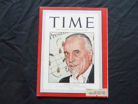 1943 APRIL 5 TIME MAGAZINE - SIR THOMAS BEECHAM - T 859