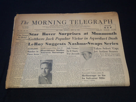 1955 JUNE 16 MORNING TELEGRAPH NEWSPAPER - NASHUA - SWAPS - NP 5816