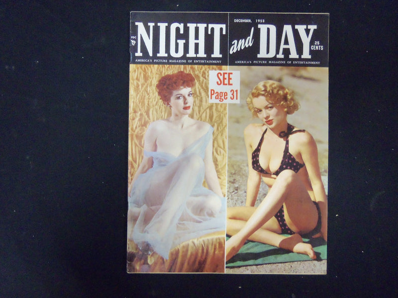 1953 DEC NIGHT AND DAY MAGAZINE-NICE COVER PHOTOS & INSIDE PHOTOS & ADS -ST 3291