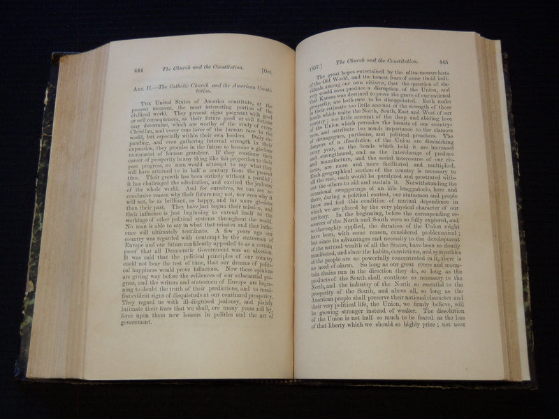 1857 BROWNSON'S QUARTERLY REVIEW MAGAZINE BOUND VOLUME NO. 2 - KD 7808