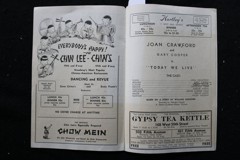 1933 APRIL 14 CAPITOL THEATRE MAGAZINE - LIONEL BARRYMORE - K 2200