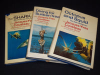 1970-1973 JACQUES-YVES COUSTEAU UNDERSEA DISCOVERIES BOOKS LOT OF 3 - KD 7742