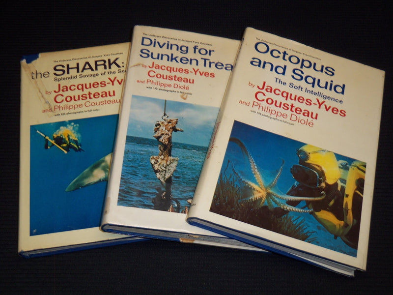 1970-1973 JACQUES-YVES COUSTEAU UNDERSEA DISCOVERIES BOOKS LOT OF 3 - KD 7742