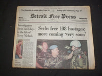 1995 JUNE 7 DETROIT FREE PRESS NEWSPAPER - SERBS FREE 108 HOSTAGES - NP 7674