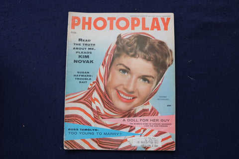 1956 FEBRUARY PHOTOPLAY MAGAZINE - DEBBIE REYNOLDS COVER - E 19112