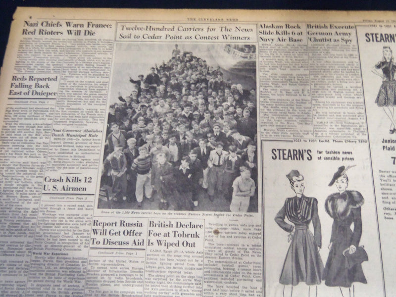 1941 AUGUST 15 NEWS NEWSPAPER - TWELVE AMERICAN PILOTS KILLED - NT 7410