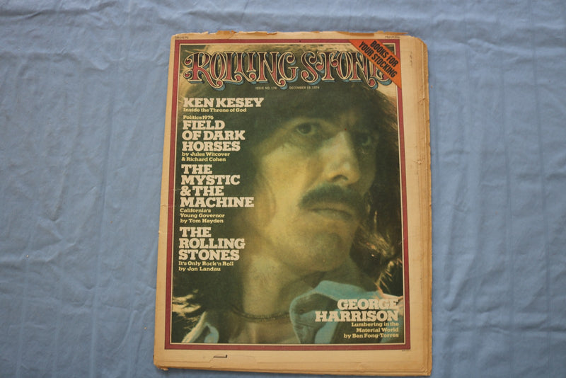1974 DECEMBER 19 ROLLING STONE MAGAZINE - GEORGE HARRISON COVER - E 26463