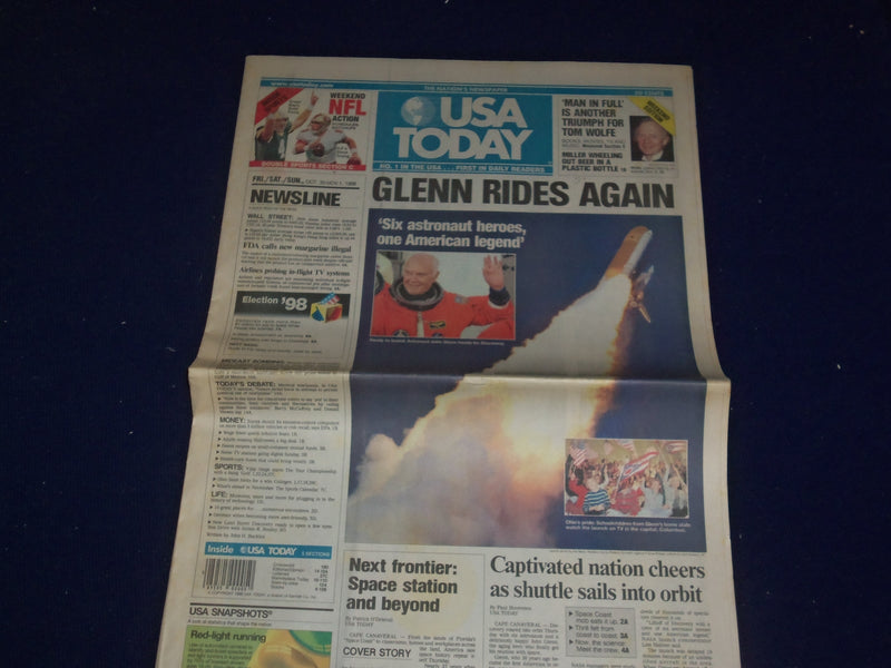 1998 OCT 30 - NOV 1 USA TODAY NEWSPAPER - JOHN GLENN RIDES AGAIN - NP 3078