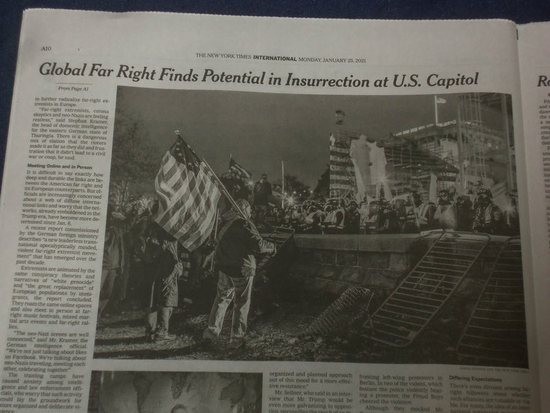 2021 JAN 25 NEW YORK TIMES- GLOBAL FAR RIGHT SENSES POTENTIAL IN RIOT AT CAPITOL