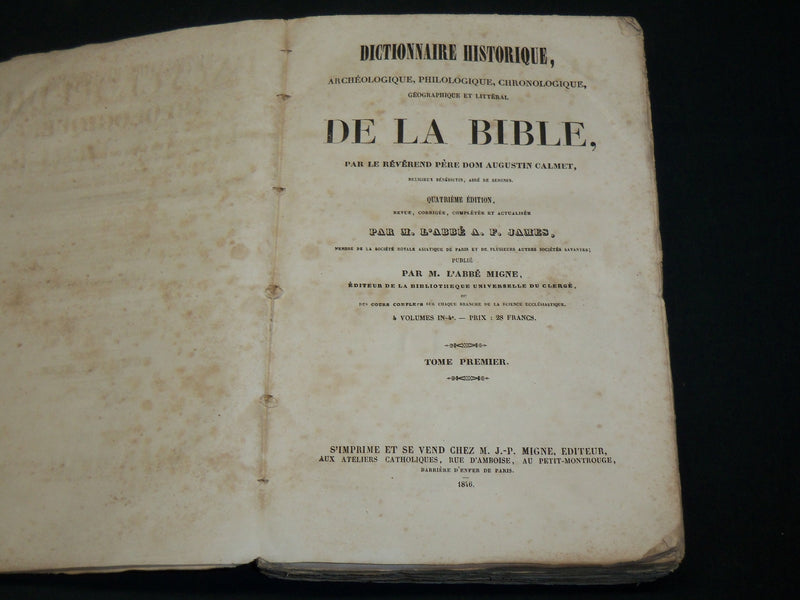 1845-1846 ENCYCLOPEDIE THEOLOGIQUE DICTIONNAIRE DE LA BIBLE LOT OF 4 - KD 4583