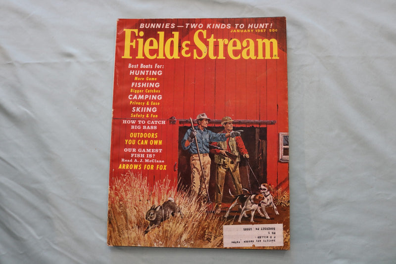 1967 JANUARY FIELD & STREAM MAGAZINE - ILLUSTRATED HUNTERS COVER - E 26594