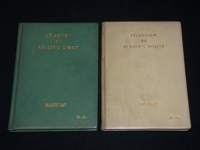 1947 SELECTION DU READER'S DIGEST FRENCH MAGAZINE LOT OF 2- HARD BOUND - KD 6402
