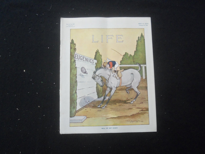 1914 FEBRUARY 26 LIFE MAGAZINE - WILL HE GET OVER? - L 758V