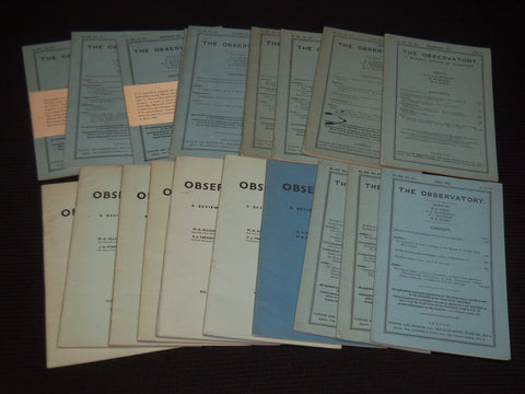 1937-1953 THE OBSERVATORY MONTHLY REVIEW OF ASTRONOMY MAGAZINE LOT OF 20- O 2827